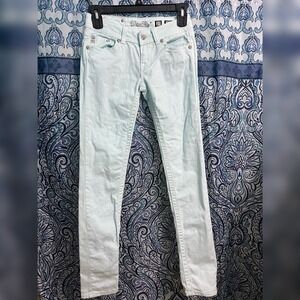 MISS ME JP5082540 Skinny Jeans Baby Blue Angel Wings Pockets Women's 27